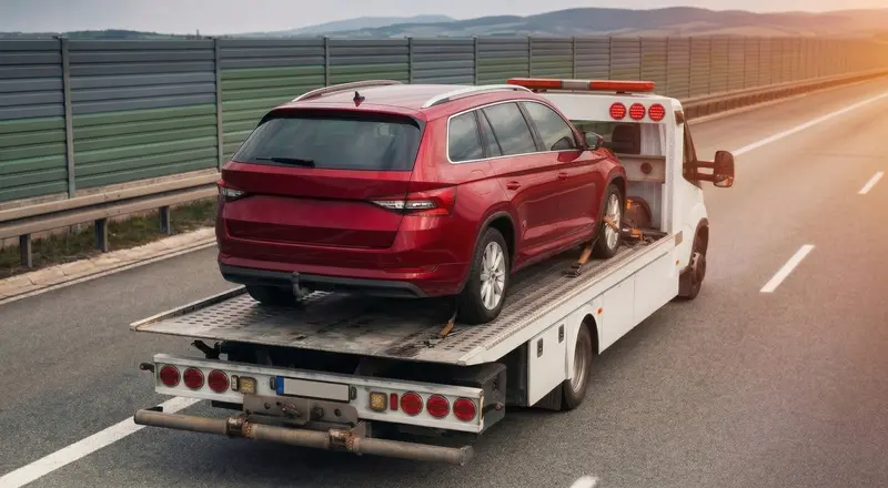 Guincho para carros em Gramado – carro sendo carregado em plataforma